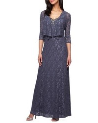 Alex Evenings Petite Embellished Lace Gown Jacket