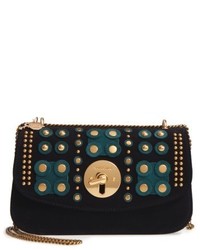 Navy Embellished Leather Bag