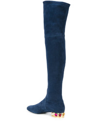 Casadei Embellished Heel Tall Boots