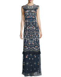 Needle & Thread Butterfly Garden Embellished Maxi Dress Bleach Indigo