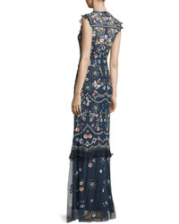 Needle & Thread Butterfly Garden Embellished Maxi Dress Bleach Indigo