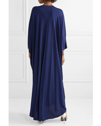 Reem Acra Draped Embellished Jersey Maxi Dress