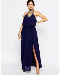 TFNC Embellished High Neck Tierred Maxi Dress