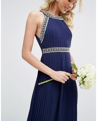 TFNC Wedding Embellished Neck Maxi Dress