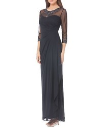 JS Collections Embellished Illusion Gown