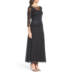 Pisarro Nights Embellished Mesh Gown