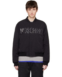 Moschino Black Embellished Bomber Jacket