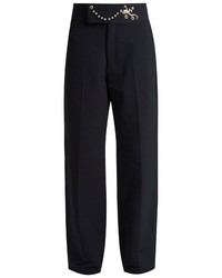 Toga Frog Embellished Straight Leg Twill Trousers