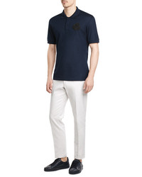 Alexander McQueen Cotton Polo Shirt With Embellished Motif