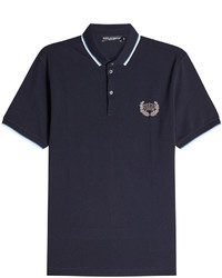 Dolce & Gabbana Embellished Cotton Polo Shirt