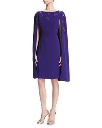 St. John Collection Cocktail Sheath Dress W Embellished Cape