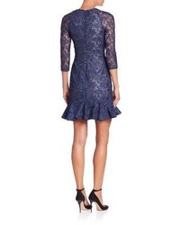 Monique Lhuillier Ml Illusion Embellished Sheath Dress