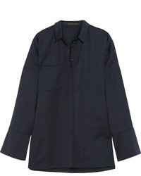 Mother of Pearl Chester Embellished Jersey Shirt Navy