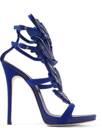 Giuseppe Zanotti Cruel Embellished Suede Sandals Blue