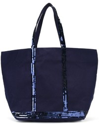Navy Embellished Tote Bag