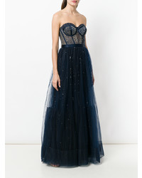 Temperley London Cannes Corset Embellished Tulle Dress