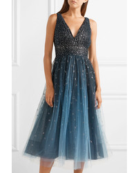 Marchesa Notte Embellished Ombr Tulle Gown