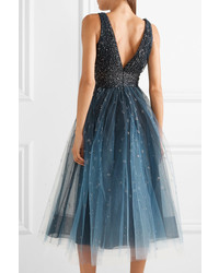 Marchesa Notte Embellished Ombr Tulle Gown