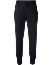 Navy Embellished Wool Pants