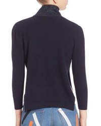 Christopher Kane Cashmere Blend Embellished Turtleneck