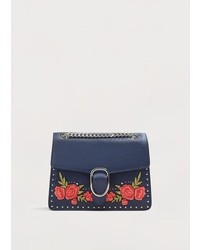 Violeta BY MANGO Floral Embroidery Bag