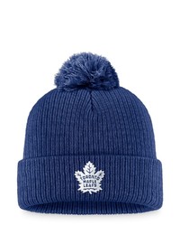 FANATICS Branded Blue Toronto Maple Leafs Core Primary Logo Cuffed Knit Hat With Pom At Nordstrom