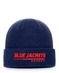 FANATICS Branded Navy Columbus Blue Jackets Authentic Pro Locker Room Cuffed Knit Hat At Nordstrom