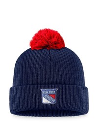 FANATICS Branded Navy New York Rangers Team Cuffed Knit Hat With Pom At Nordstrom
