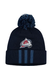 adidas Navy Colorado Avalanche Three Ed Knit Hat With Pom At Nordstrom