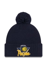 New Era Navy Indiana Pacers 2021 Nba Tip Off Team Color Pom Cuffed Knit Hat At Nordstrom