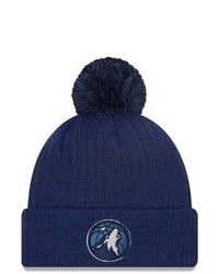 New Era Navy Minnesota Timberwolves Breeze Cuffed Knit Hat With Pom At Nordstrom