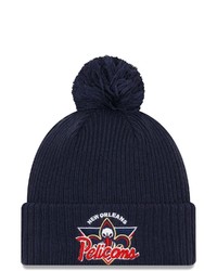 New Era Navy New Orleans Pelicans 2021 Nba Tip Off Team Color Pom Cuffed Knit Hat At Nordstrom
