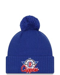 New Era Royal La Clippers 2021 Nba Tip Off Team Color Pom Cuffed Knit Hat At Nordstrom