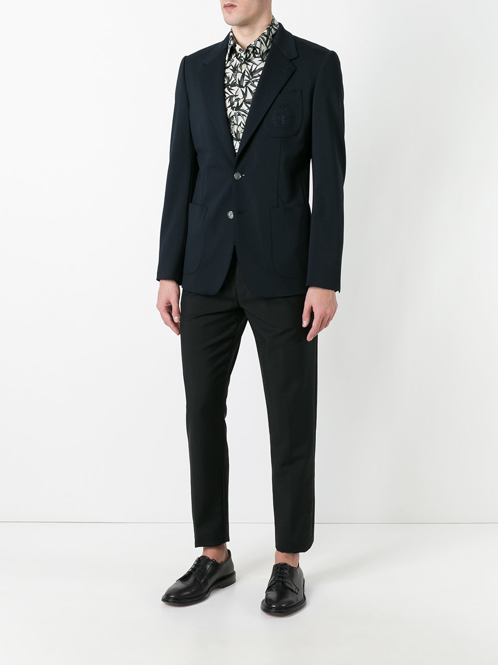 Dolce & Gabbana Embroidered Bee Crown Blazer Blue, $923 | farfetch.com ...