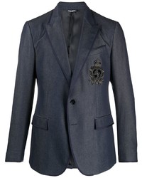 Dolce & Gabbana Embroidered Crest Logo Blazer