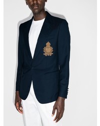 Dolce & Gabbana Embroidered Emblem Single Breasted Blazer
