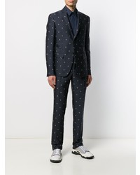 Fendi Logo Embroidered Slim Blazer