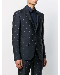 Fendi Logo Embroidered Slim Blazer