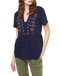 Sanctuary Carlisle Embroidered Babydoll Top