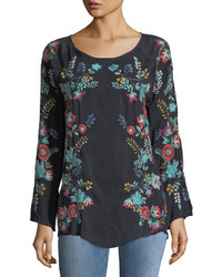 Johnny Was Kikimu Embroidered Georgette Blouse