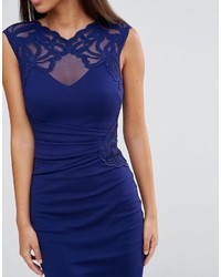 Lipsy Applique Side Ruched Bodycon Dress