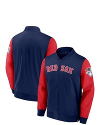 FANATICS Branded Navyred Boston Red Sox Iconic Record Holder Woven Full Zip Bomber Jacket At Nordstrom