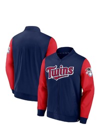 FANATICS Branded Navyred Minnesota Twins Iconic Record Holder Woven Full Zip Bomber Jacket At Nordstrom
