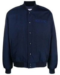 Moschino Logo Embroidered Bomber Jacket