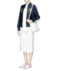 Stella McCartney Lorinda Floral Embroidery Cotton Silk Bomber Jacket