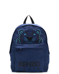 Navy Embroidered Canvas Backpack