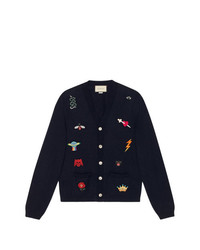 Gucci Embroidered Wool Knit Cardigan