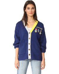 Mira Mikati Scout Patch Embroidered Knit Cardigan