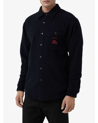 Burberry Embroidered Archive Logo Wool Cashmere Overshirt