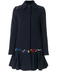 Love Moschino Embroidered Flared Coat